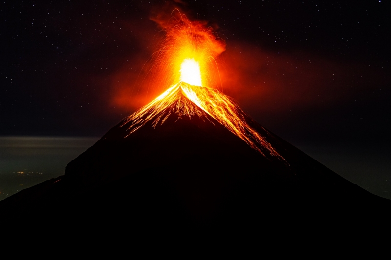 Fuego Volcano Exploding