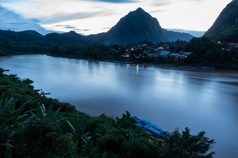 Nam Ou River in Nong Kiau, Laos