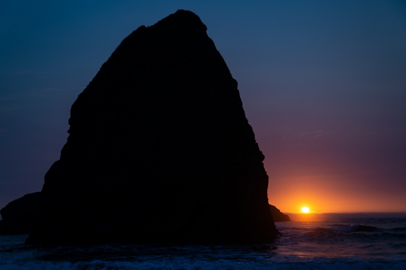 Haystack Rock at Sunset