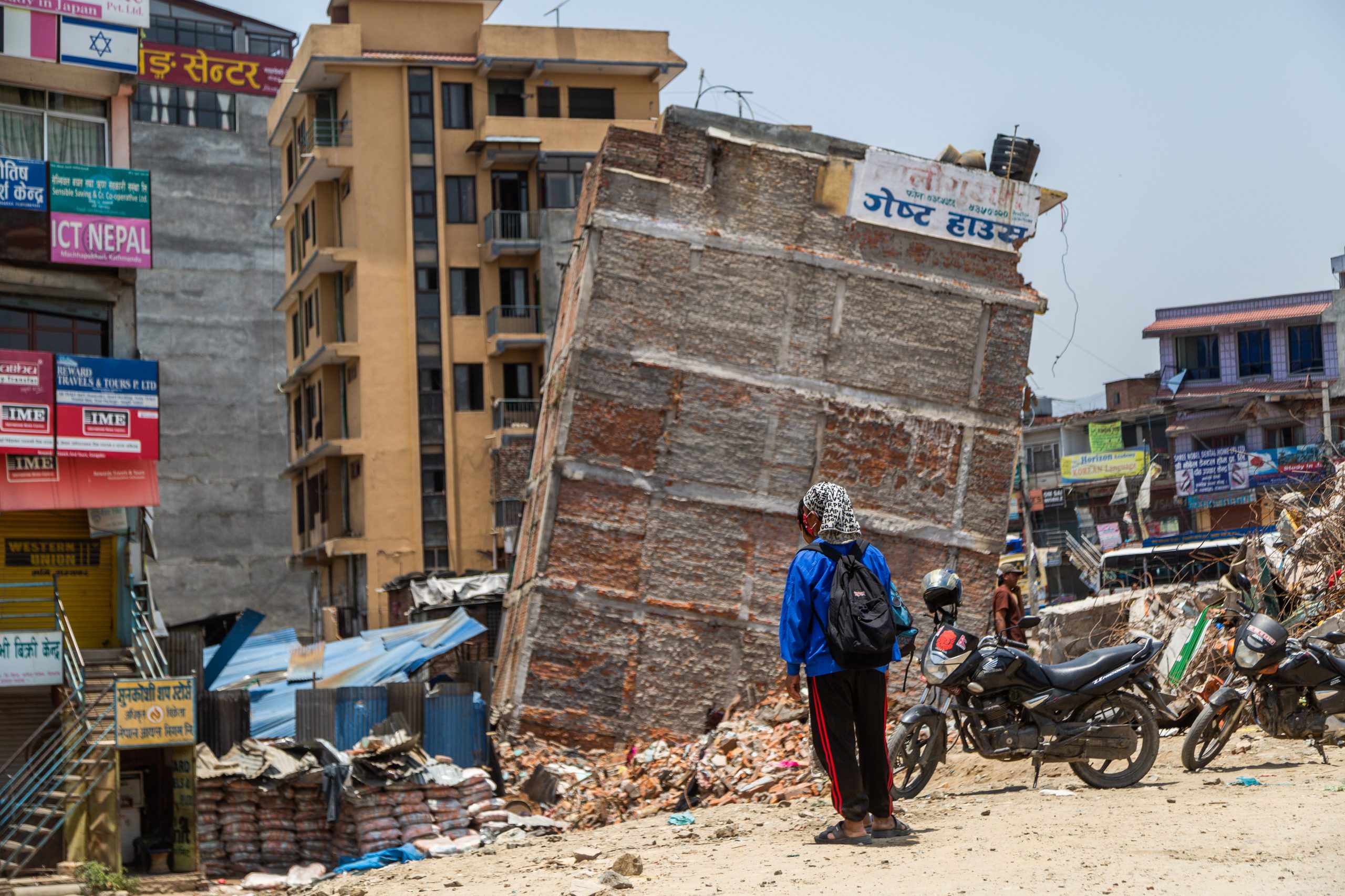 earthquake damaged building in Kathmandu