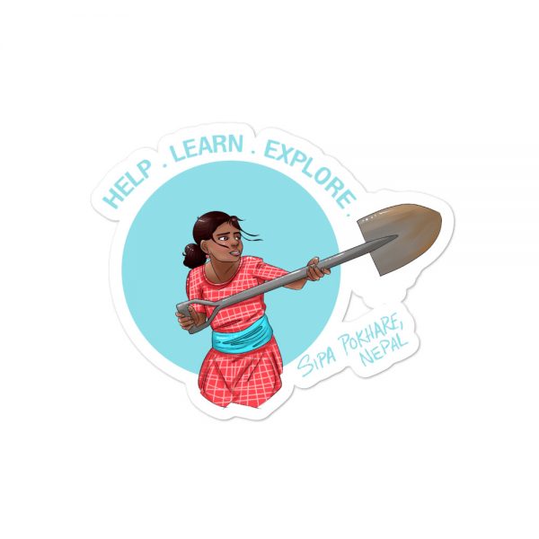 nepalese girl shoveling