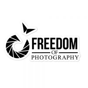 freedom of photography logo sticker